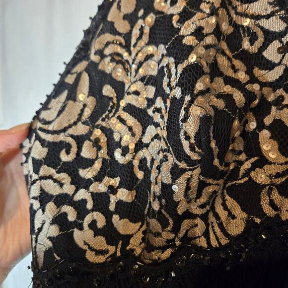 Tadashi Collection Sequin Maxi Gown Dress Halter Lace Event Lined Y2K Glam 6 - Picture 4 of 10